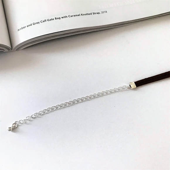 "Mandy" Suede Choker Necklace With Dual Band Ring - Picture 3 of 6